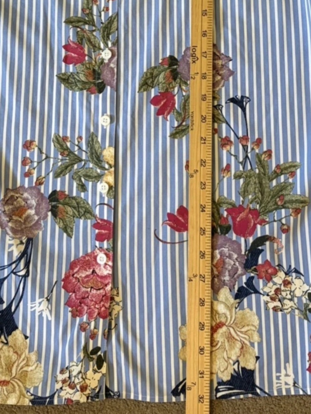 CHICO'S Floral Striped No Iron Tunic Shirt Size 3 (US XL 16/18) - Picture 14 of 15